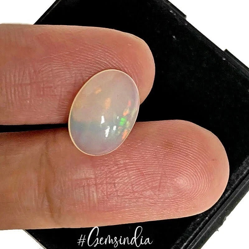 2.40 Ct Certified Natural Ethiopian Opal Multi Shine Oval Cabochon Huge Gemstone