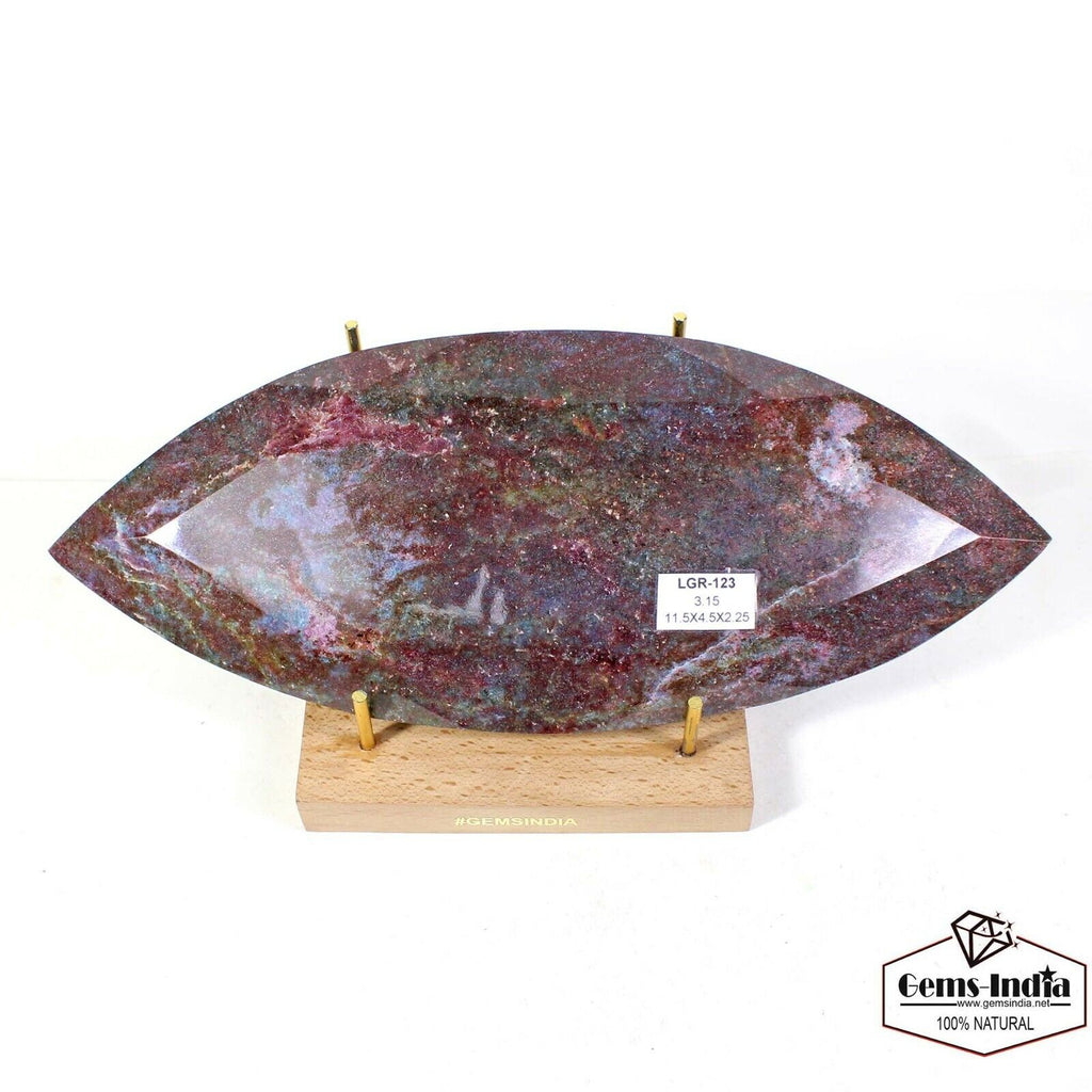 3.1 Kilo Natural Red Ruby Untreated Madagascar Marquise Large Gemstone W Stand