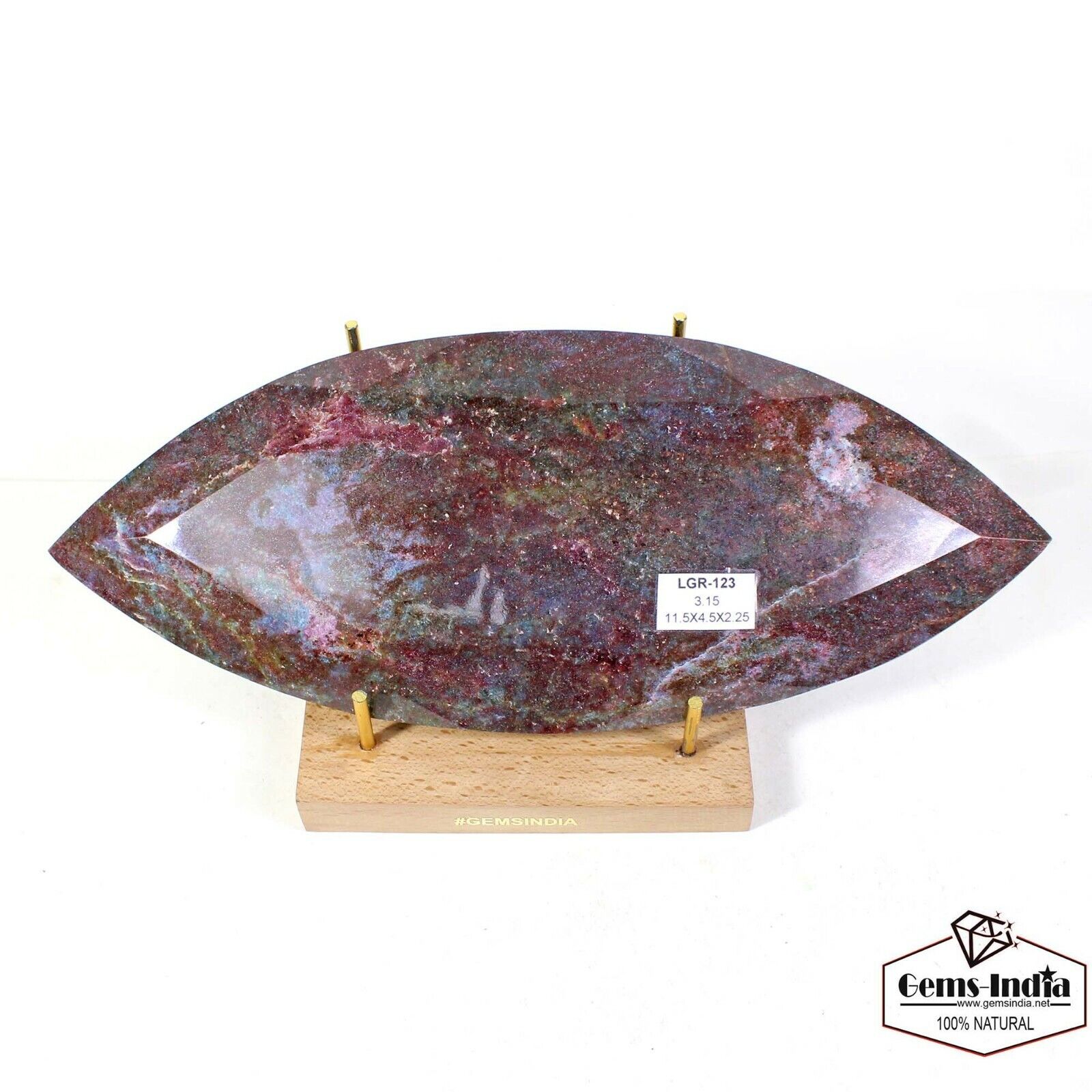 3.1 Kilo Natural Red Ruby Untreated Madagascar Marquise Large Gemstone W Stand