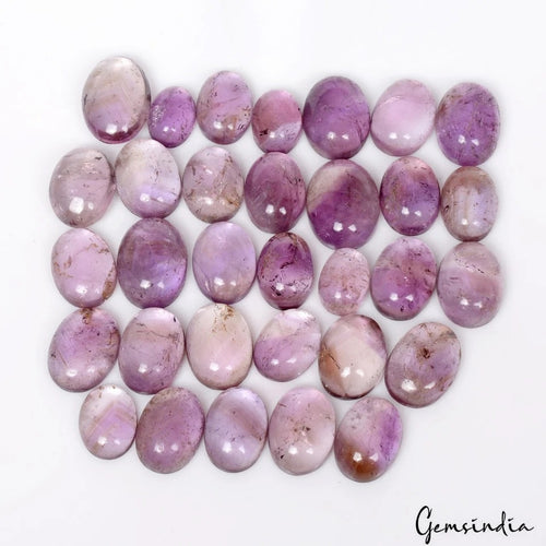 Amethyst Lot, Cabochon, Untreated, Purple — 32 Pieces, 15mm to 20mm, 420 Ct