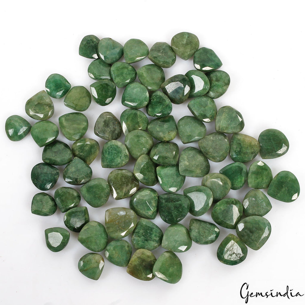 600 Cts/66 Pcs Natural Brazilian Green Emerald Pear Heart Cut Gems For Jewelry