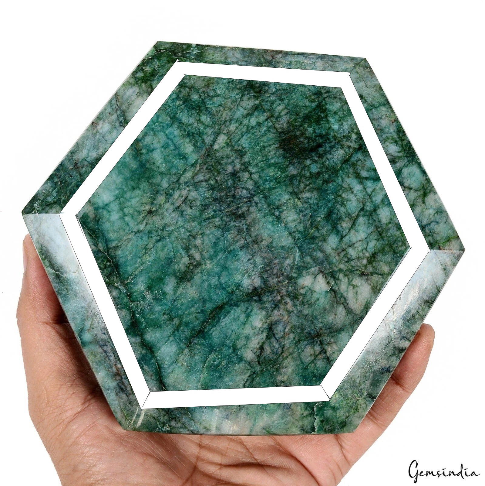 Huge 2.26 Kilo Natural Brazilian Green Emerald Hexagon Cut Museum Size Loose Gem