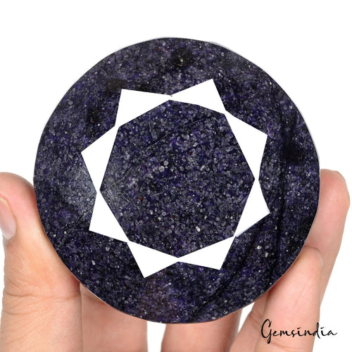 African Blue Sapphire Loose Gemstone, Color Enhanced — 72 x 72 x 39mm, 2070 Ct, Africa