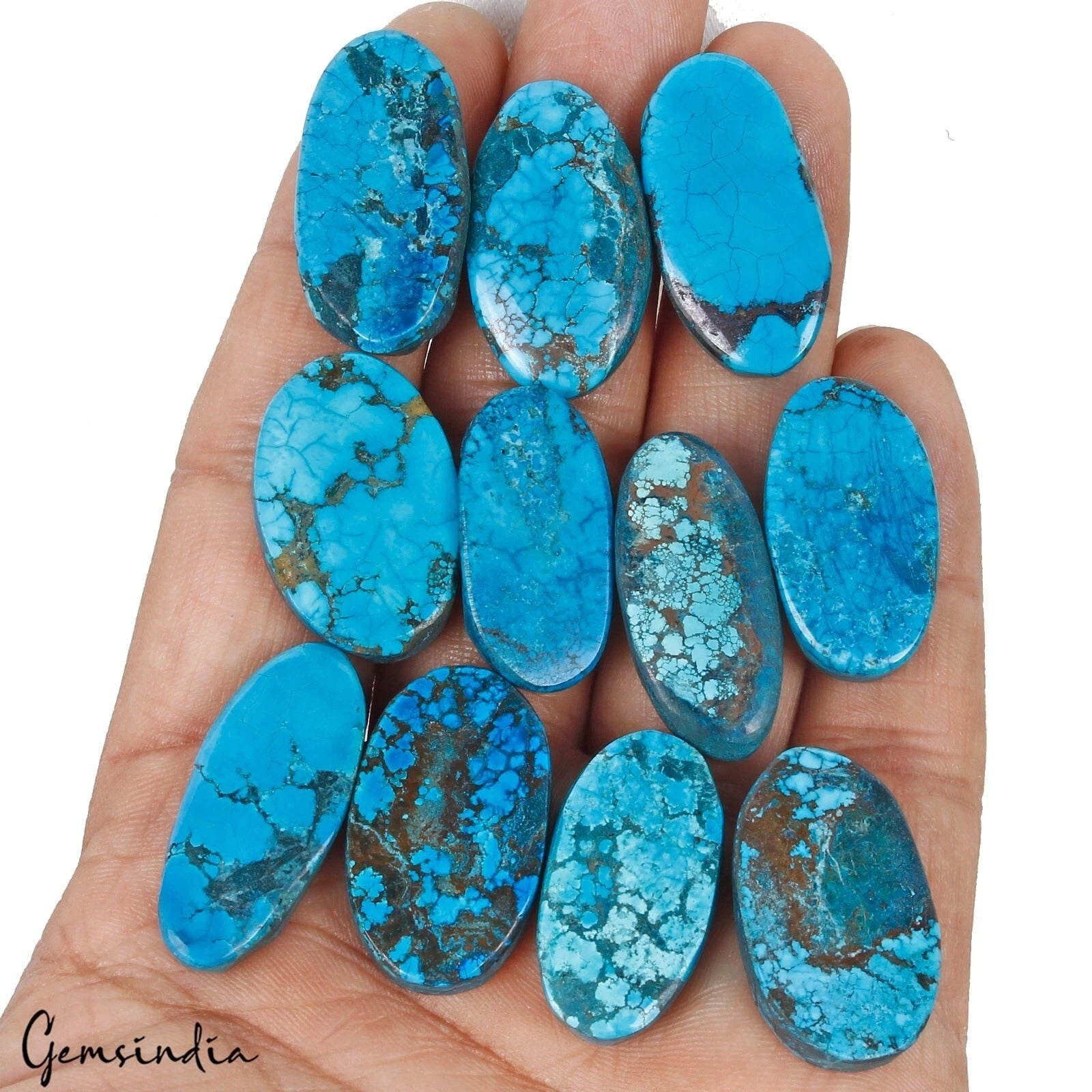 270Ct Natural Blue Spiderweb Turquoise Mix Arizona Loose Wholesale Gemstones Lot