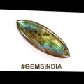 57.50 Cts Natural Untreated Yellow Blue Shine Labradorite Pear Gem For Pendant