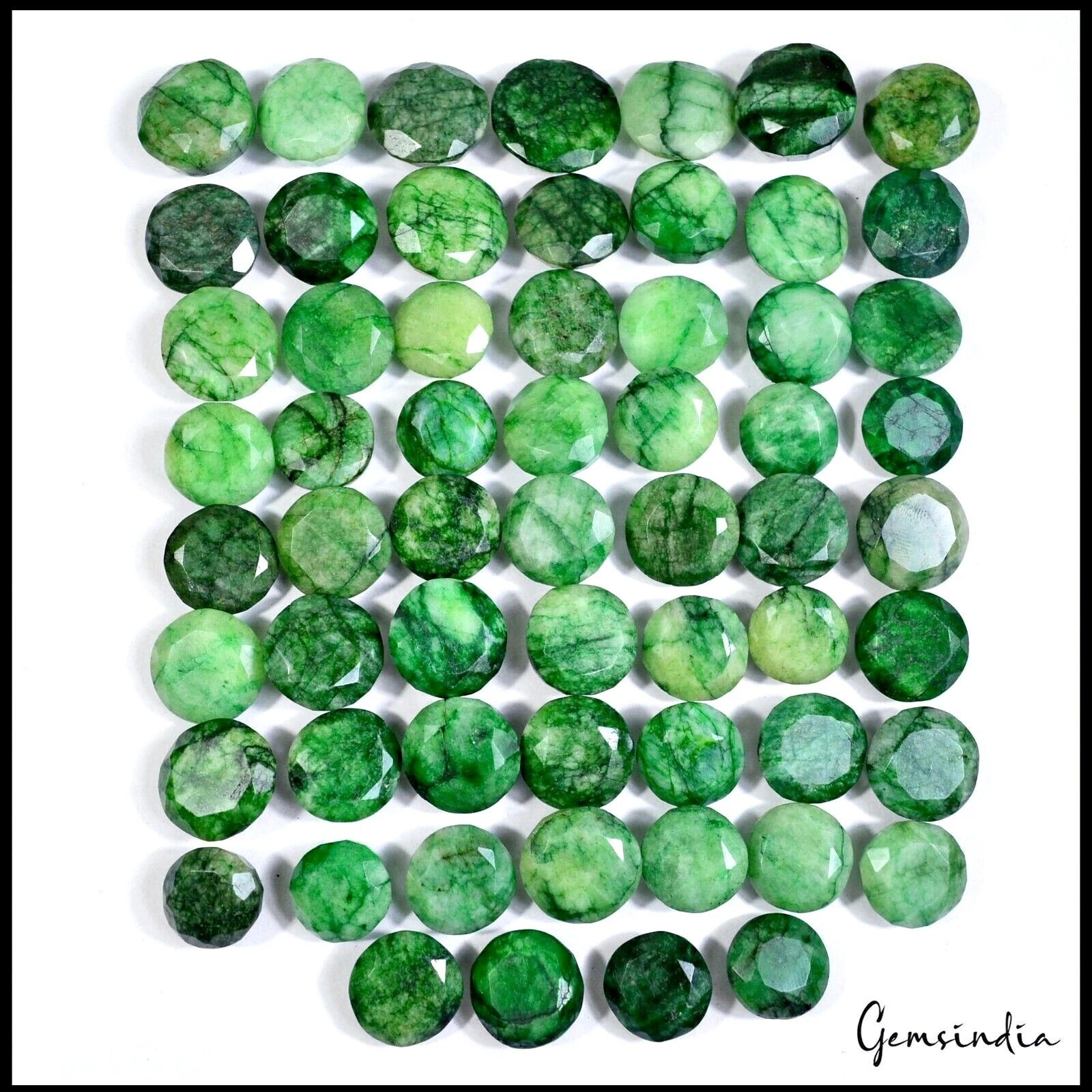 Emerald Lot, Loose Gemstone, Color Enhanced, Green — 60 Pieces, 15mm to 22mm, 1300 Ct, Brazil