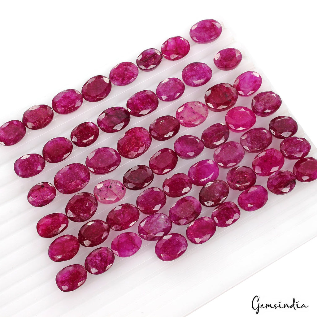 500 Ct Natural Red Pink Beryl Oval Faceted Loose Wholesale Gemstone Lot 57 Pcs