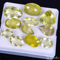 VVS 11 Pc Natural Lemon Citrine Quartz Mix Cut 13-31mm Loose Certified Gemstones