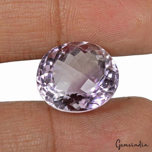 Amethyst Loose Gemstone, Untreated, Lavender — 16 x 15 x 11 mm, 15.60 Ct