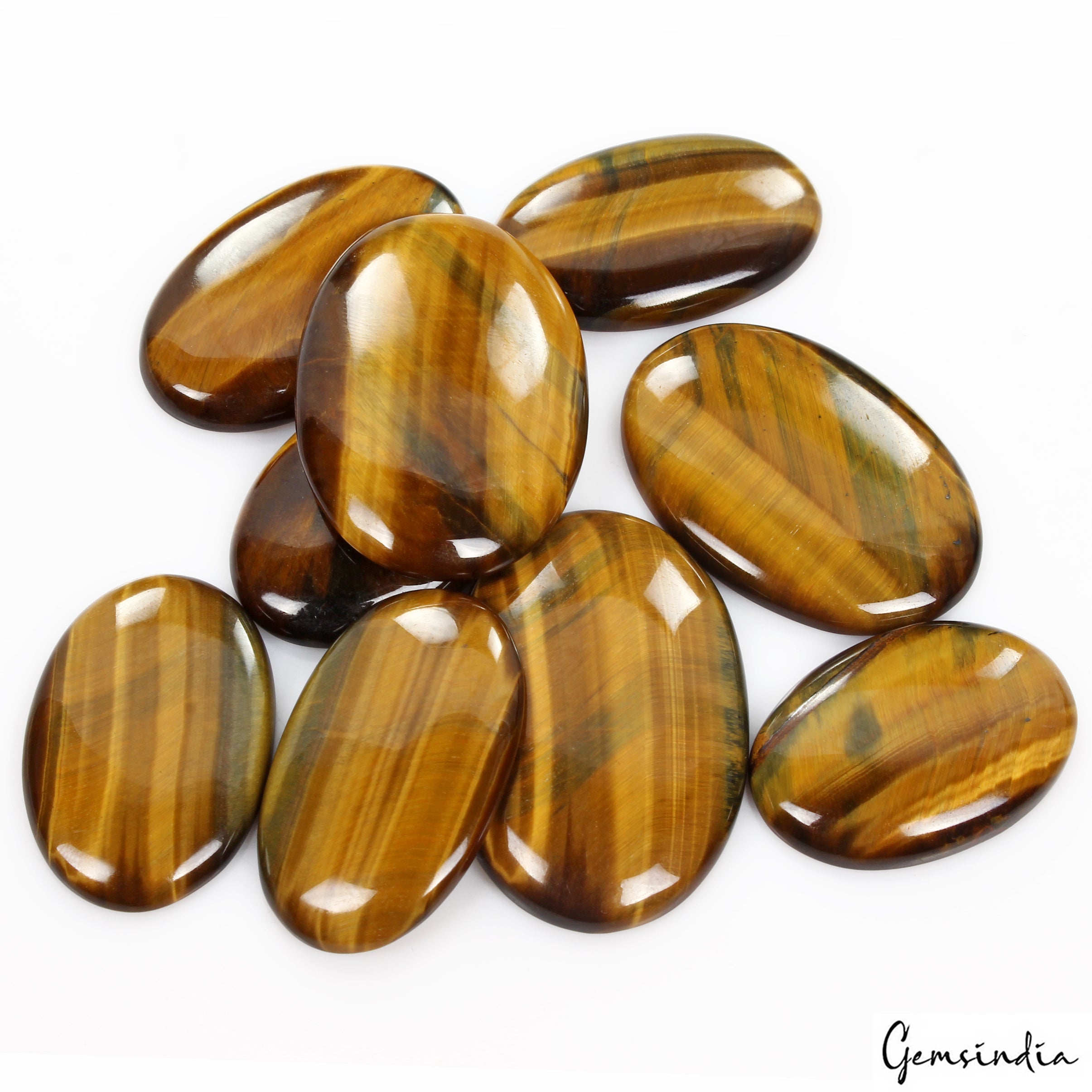 520 Ct Natural Blue Fire Pietersite Tiger Eye Oval Cabochon Loose Gemstones/9 Pc