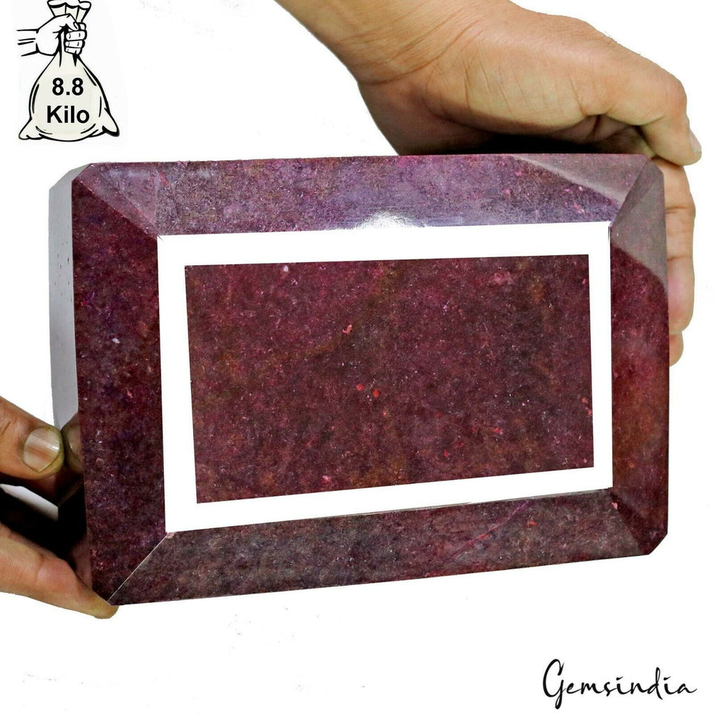 8.8 Kilo Natural Ruby Top Grade Madagascar Large Size Octagon Cut Gemstone AAA