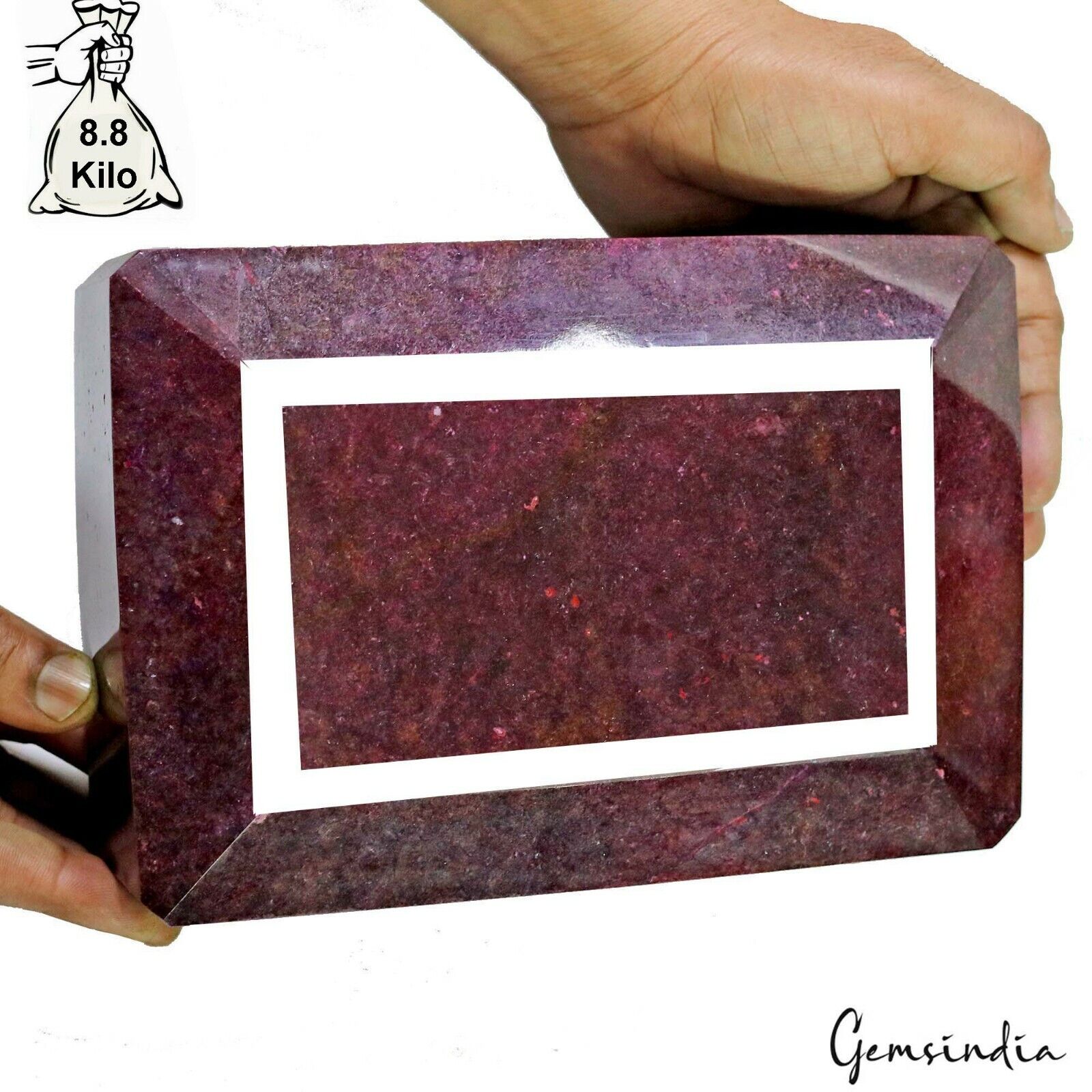 8.8 Kilo Natural Ruby Top Grade Madagascar Large Size Octagon Cut Gemstone AAA