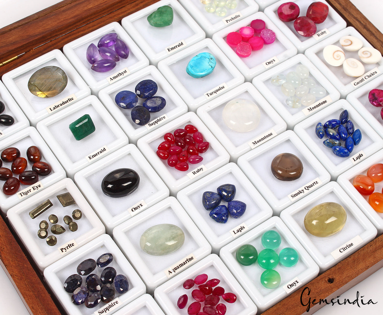 156Pcs~ Estate Genuine Loose Multi Gemstones Collection Lot in Handmade Wood Box
