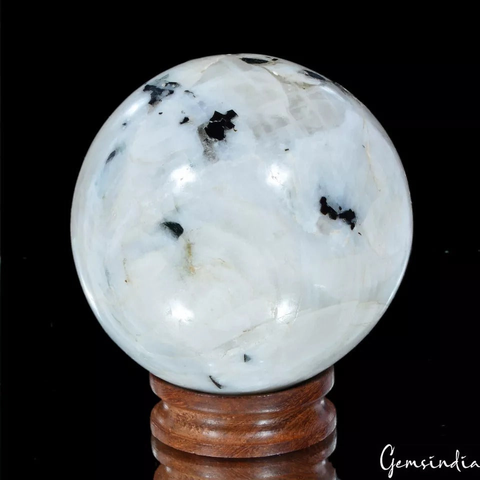 1890Ct Natural Moonstone With Blue Shine Gem Sphere/Ball Healing Crystal Mineral