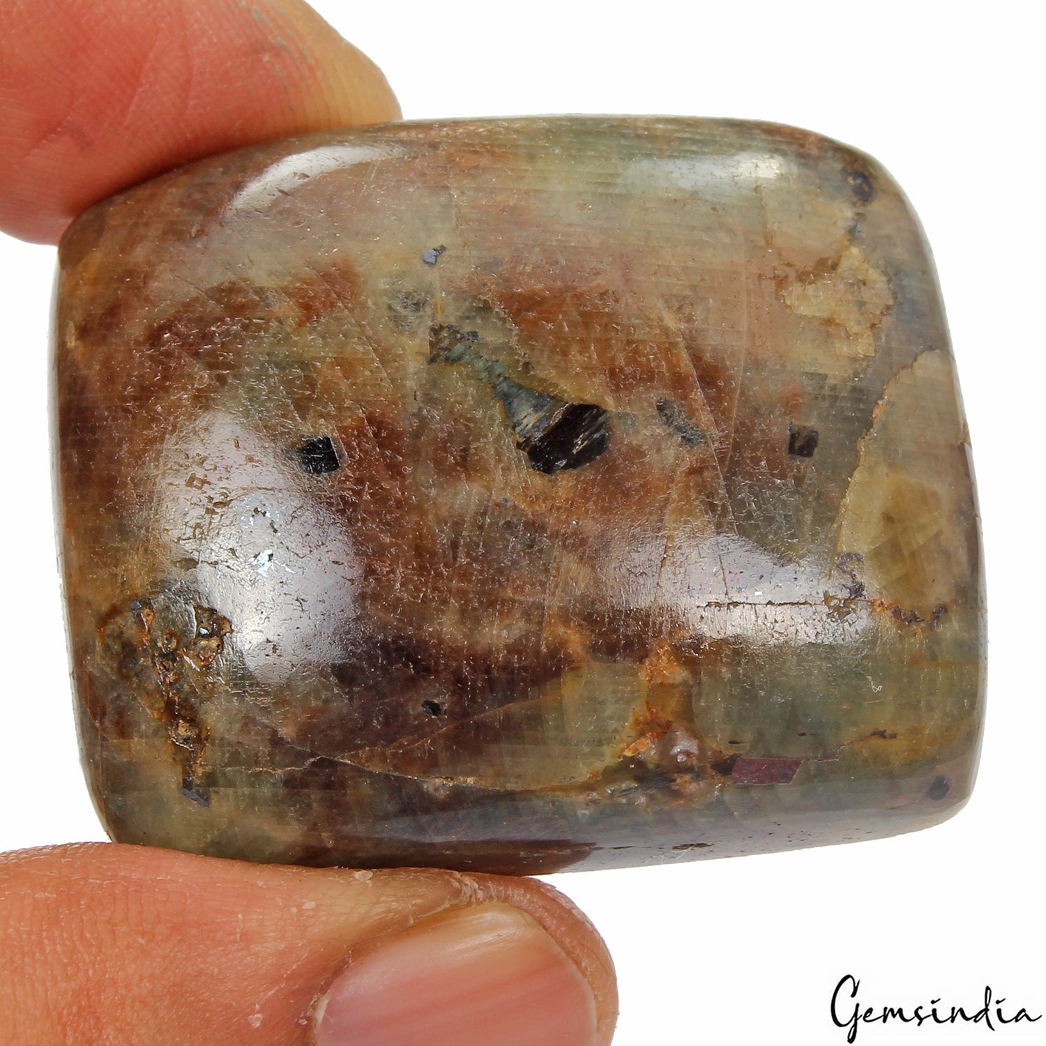 300 Ct Natural Golden Brown Sapphire Untreated Loose Cushion Cabochon Gemstone