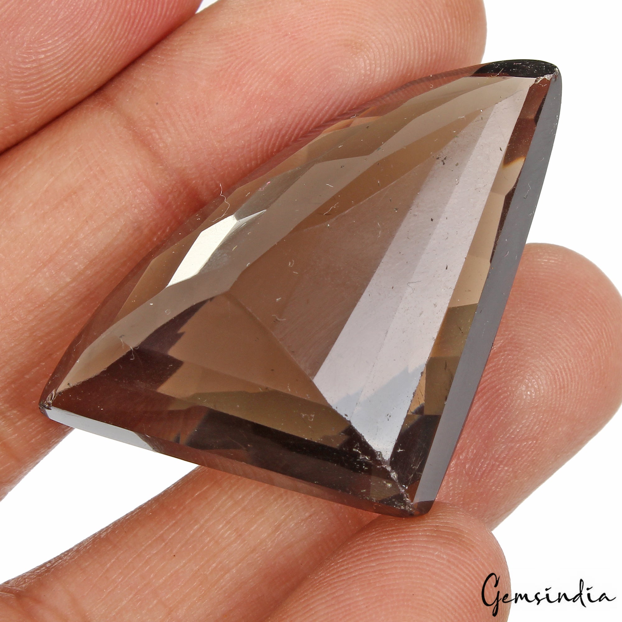 85.20 Cts Certified Natural Brown Smoky Quartz Fancy Checkerboard Loose Gemstone