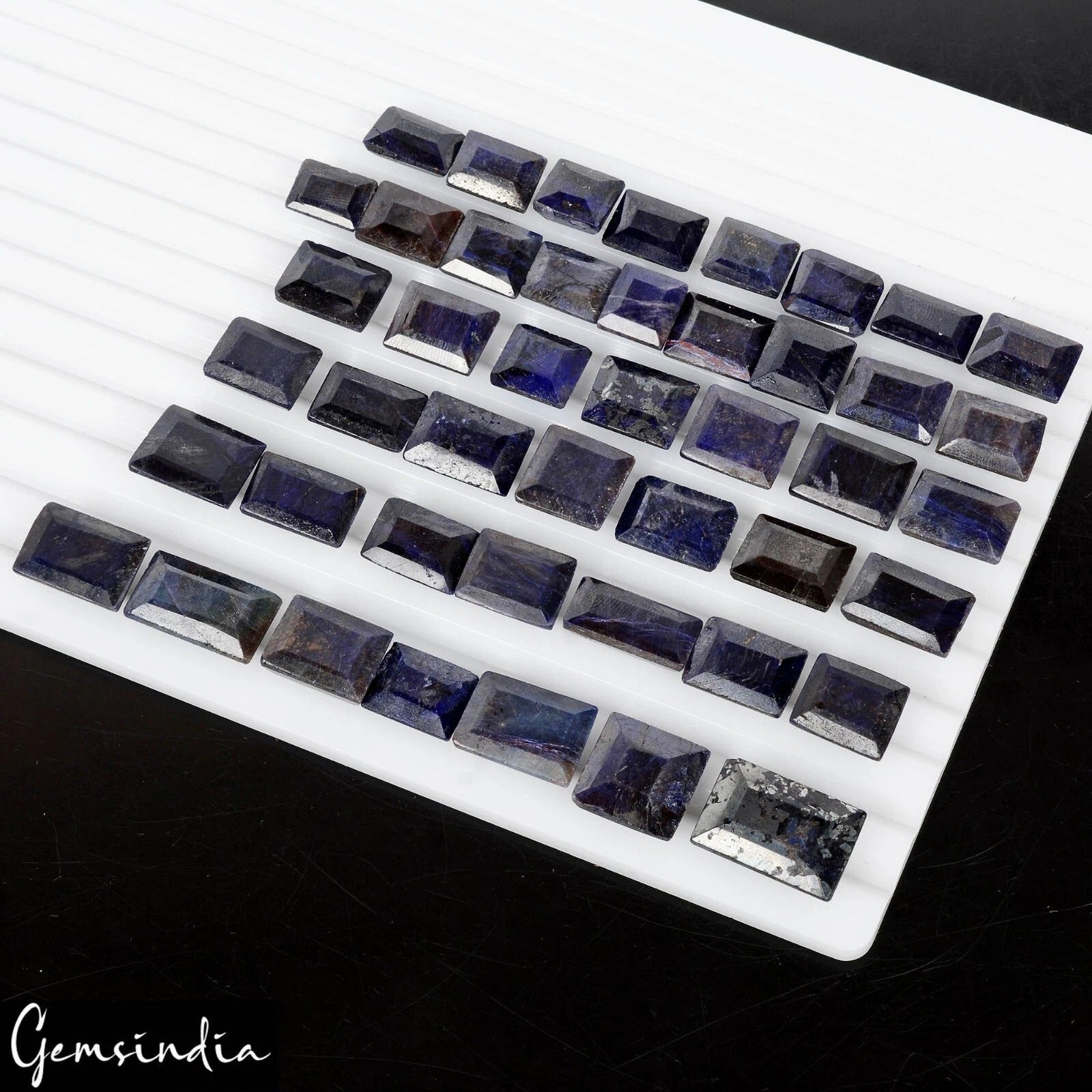 500 Ct Natural Blue Sapphire Baguette Cut Loose 10-20mm Madagascar Gemstones~45P