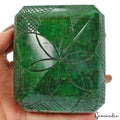 Certified 3290 Cts Natural Green Emerald Hand Carved Loose Brazilian Gemstone