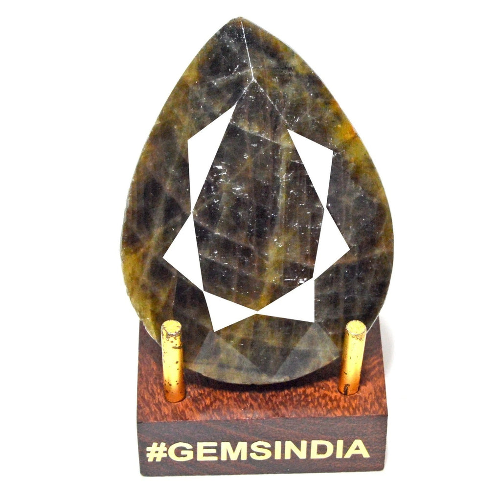 380 Ct Natural Bi-color Brown Untreated Sapphire Pear Faceted Cut Loose Huge Gem