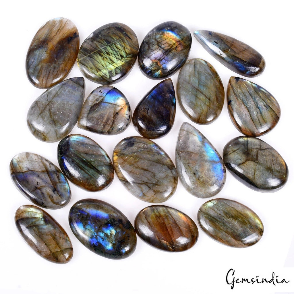 500 Ct Natural Untreated Blue Yellow Shine Labradorite Mix Cabochon Loose Gems