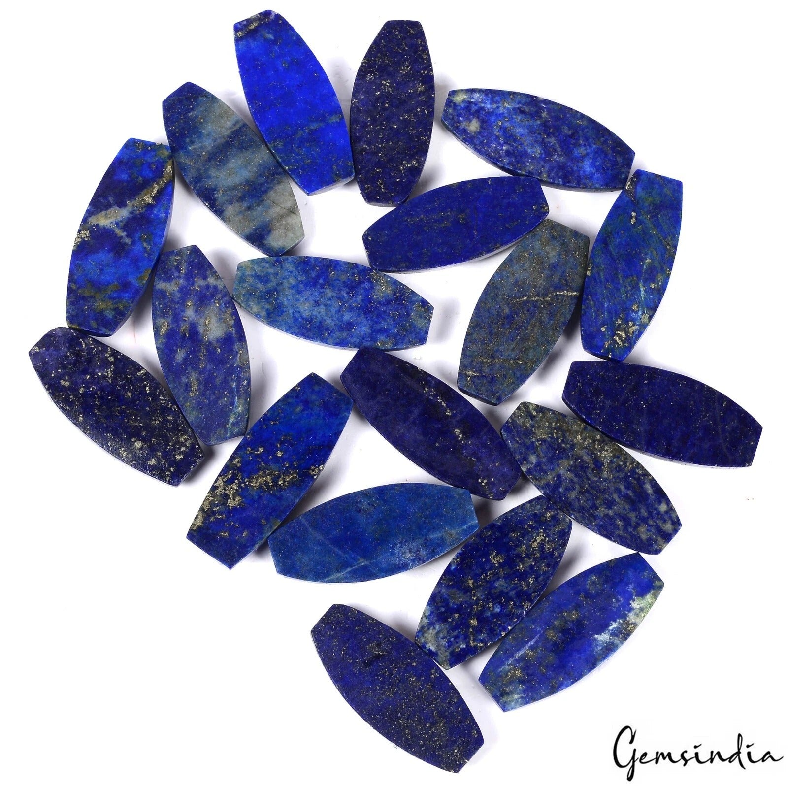 Lapis Lazuli Lot, Loose Gemstone, Color Enhanced, Blue — 19 Pieces, 28mm To 30mm, 380 Ct, Afghanistan