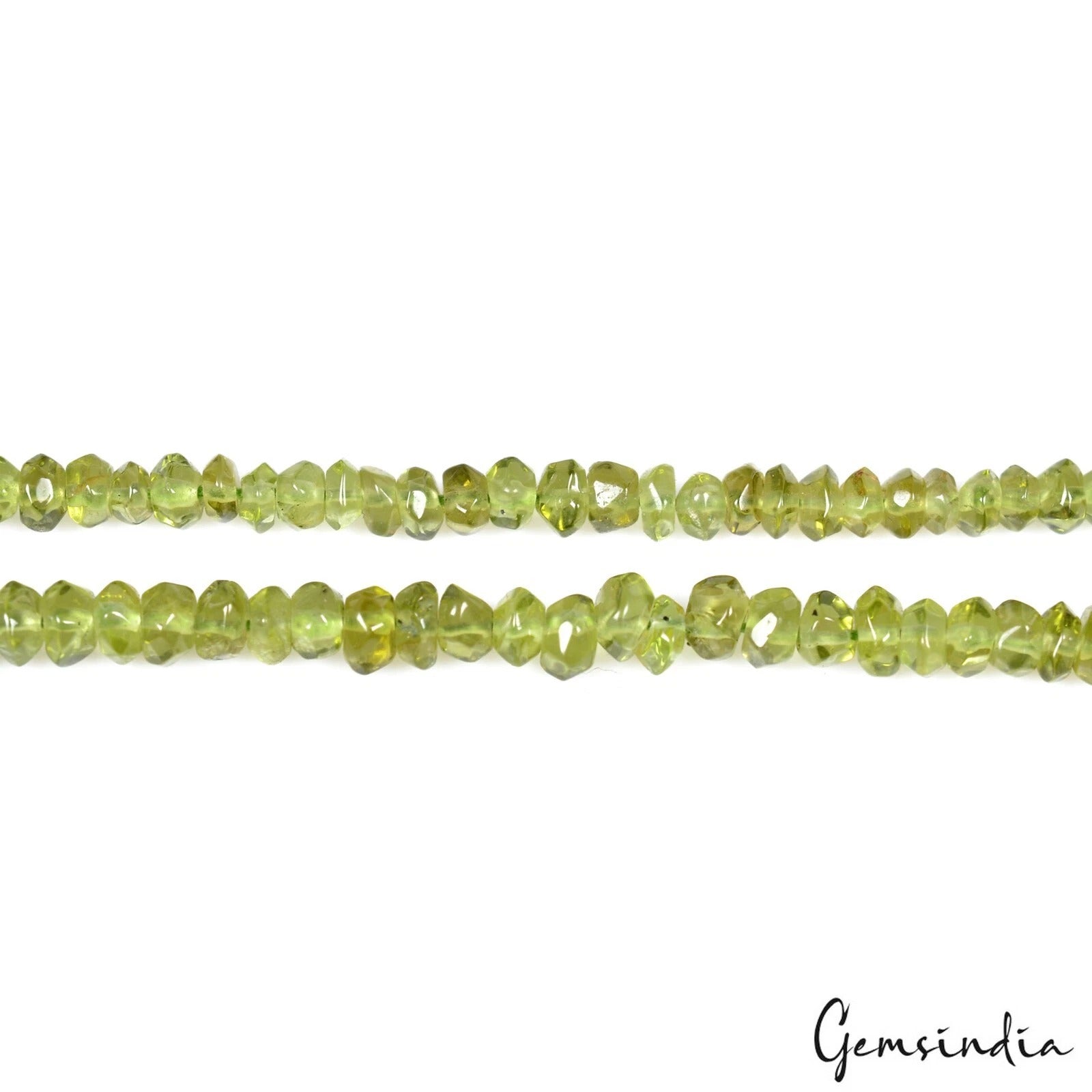 Peridot Beaded Strand, Untreated, Green — 13", 85.30 Ct, India