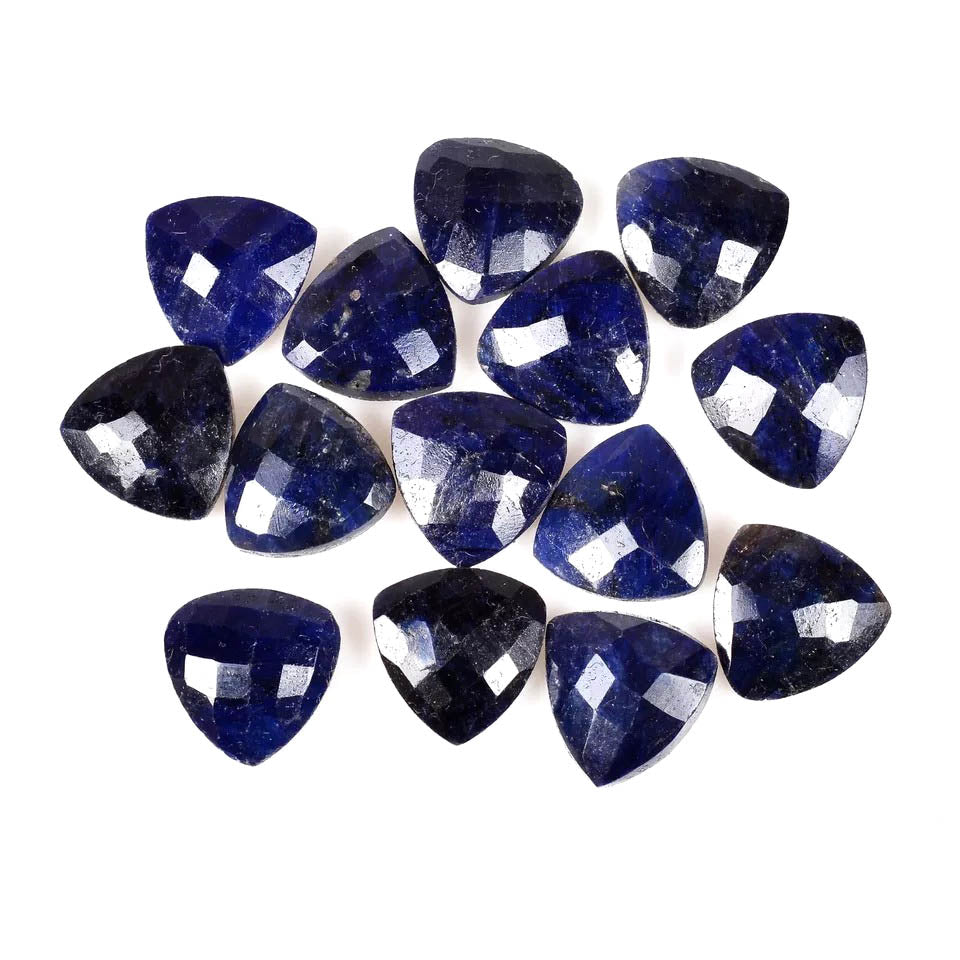 Blue Sapphire Lot, Loose Gemstone, Color Enhanced — 14 Pieces, 11mm, 88.80 Ct, Madagascar
