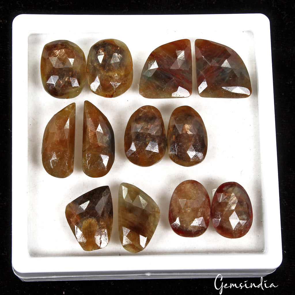 Sapphire Lot, Loose Gemstone, Untreated, Brown — 12 Pieces, 19mm to 26mm, 191.80 Ct, Madagascar