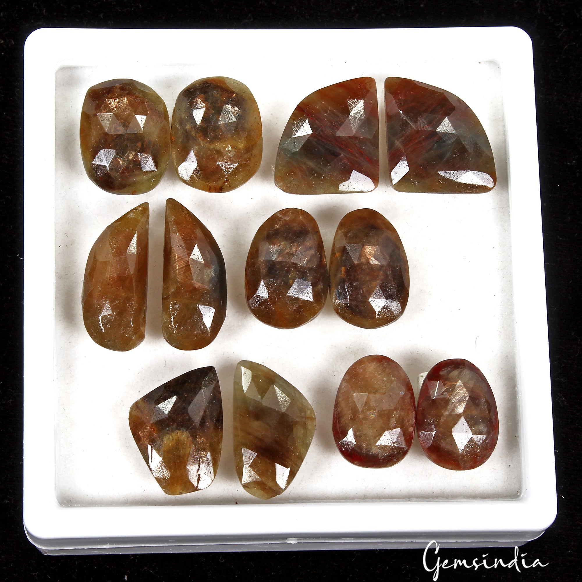 Sapphire Lot, Loose Gemstone, Untreated, Brown — 12 Pieces, 19mm to 26mm, 191.80 Ct, Madagascar