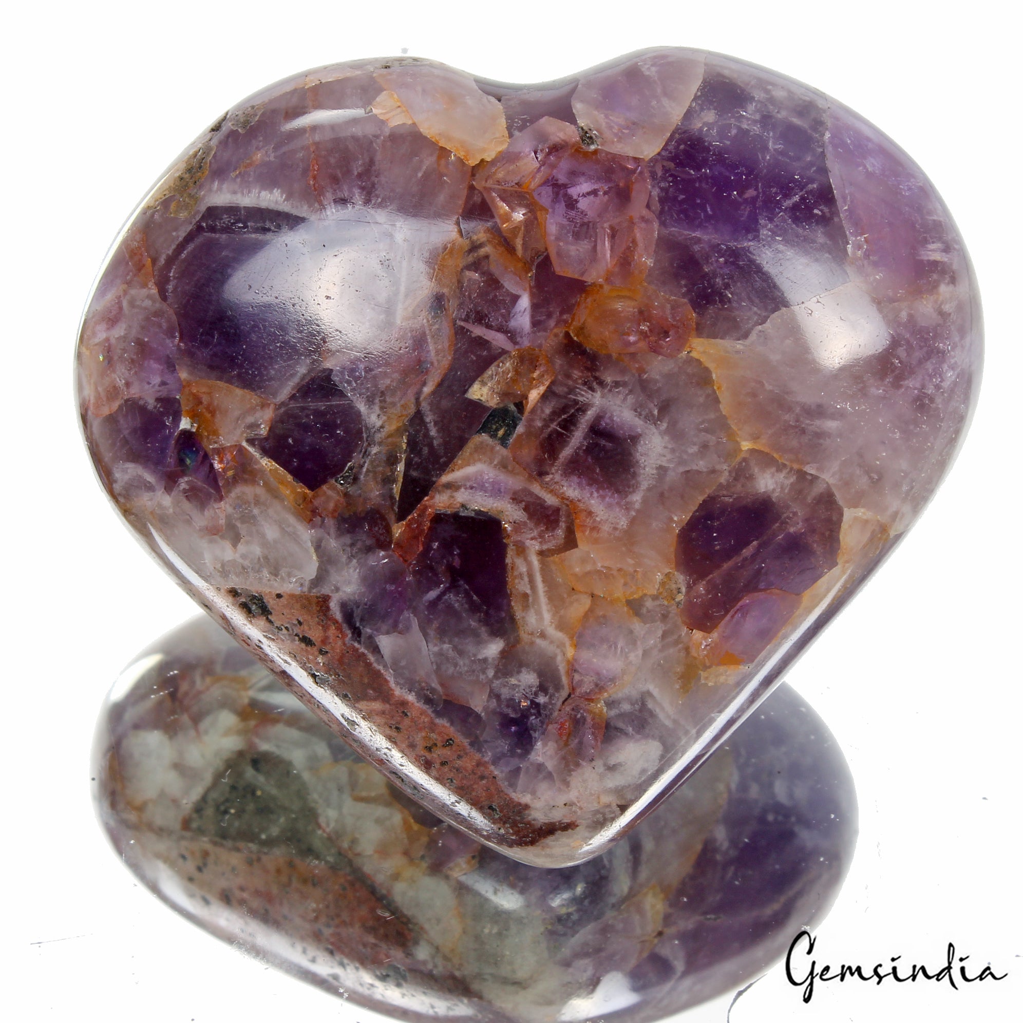 Natural Amethyst Quartz Healing Purple Crystals Yoga Reiki Meditation Heart 52mm