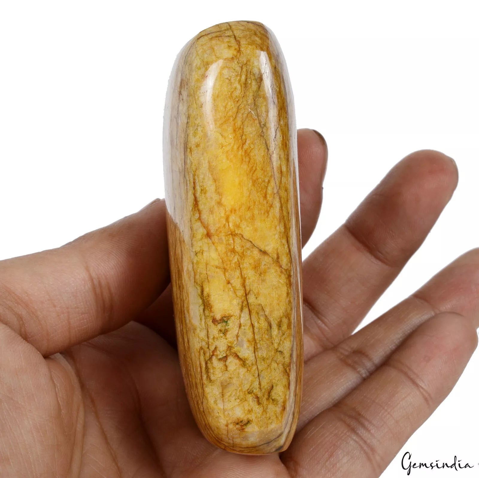 Beryl Cabochon, Untreated, Yellow — 85x52x26 mm, 1220 Ct, Brazil