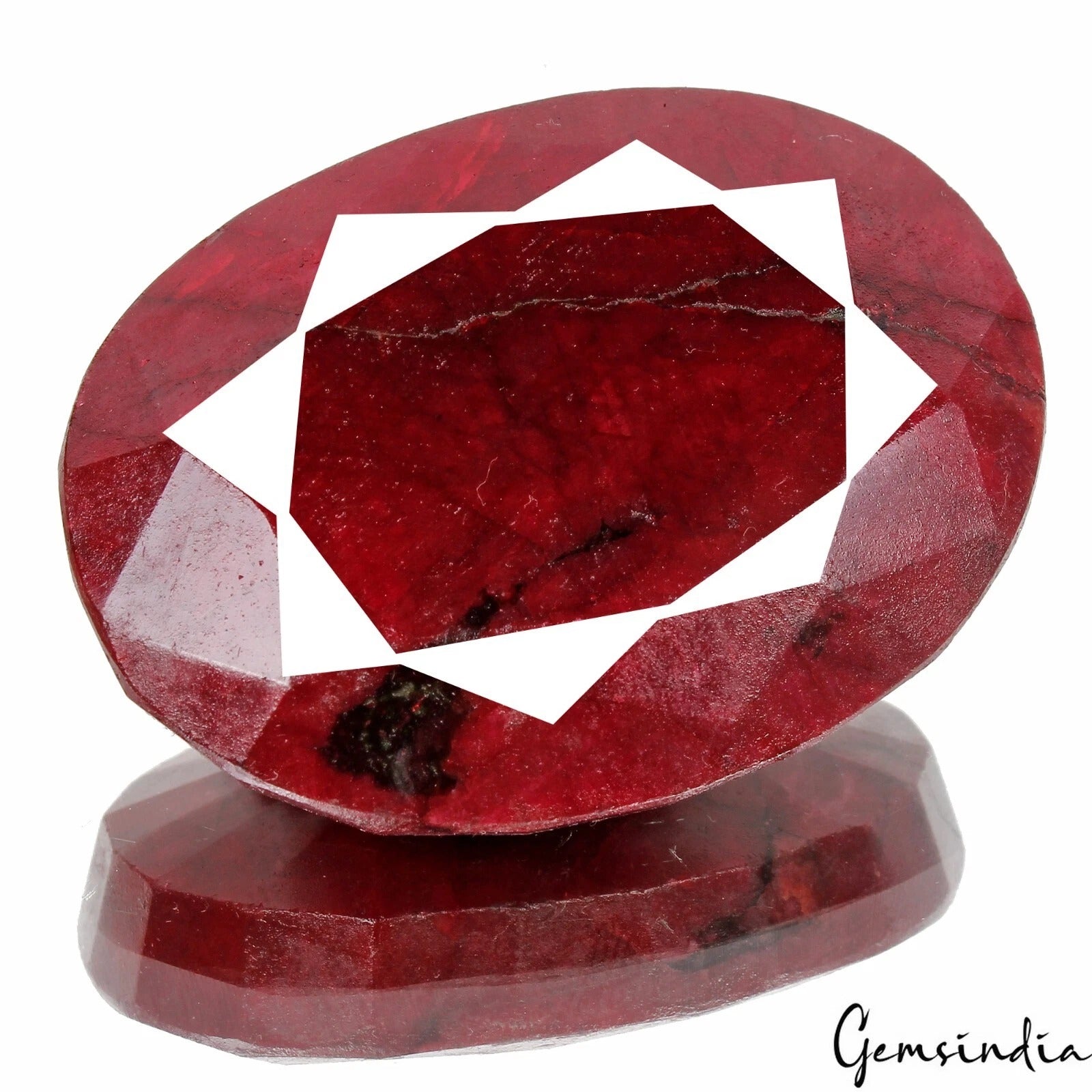 300 Cts Natural Blood Red Ruby Oval Faceted Cut Earth Mined Loose Huge Size Gem
