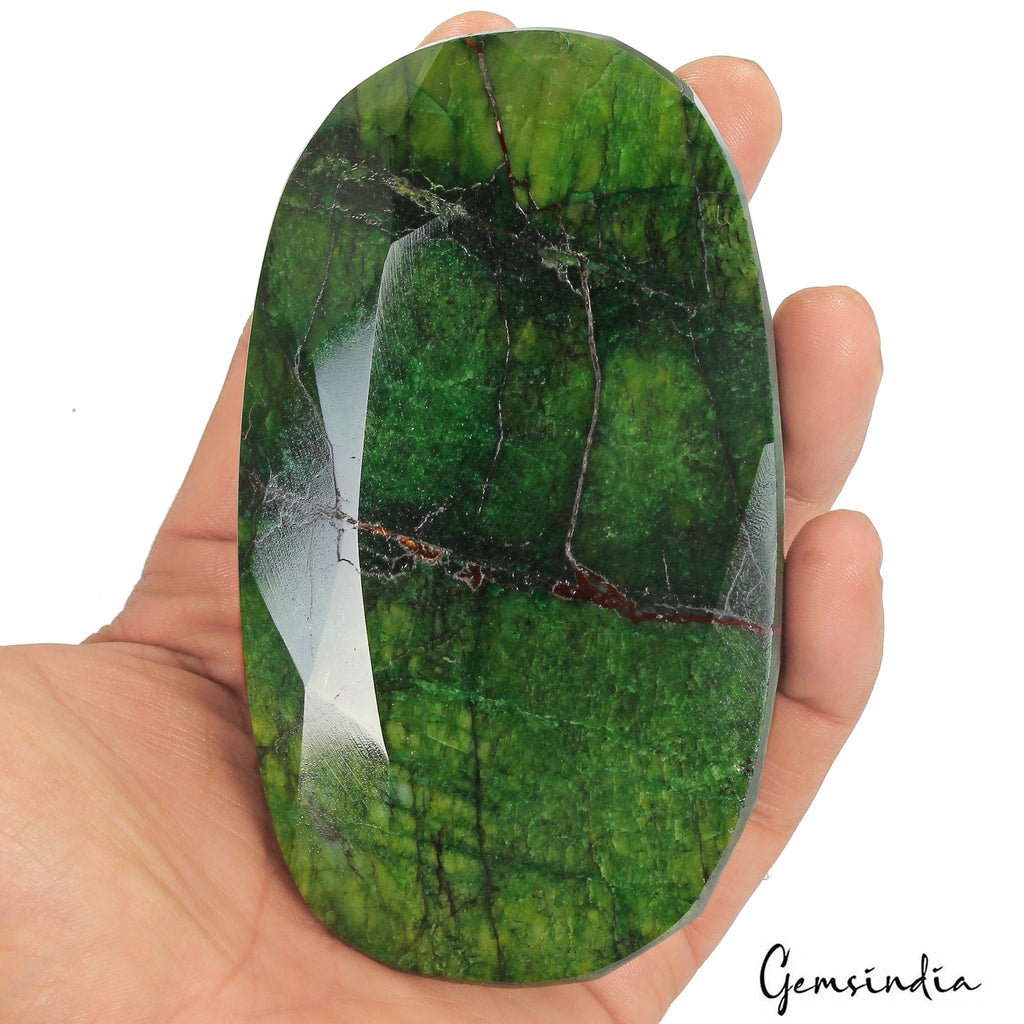 1950 Ct Natural Heena Green Emerald Oval Cut Faceted Earth Mined Loose Gemstone