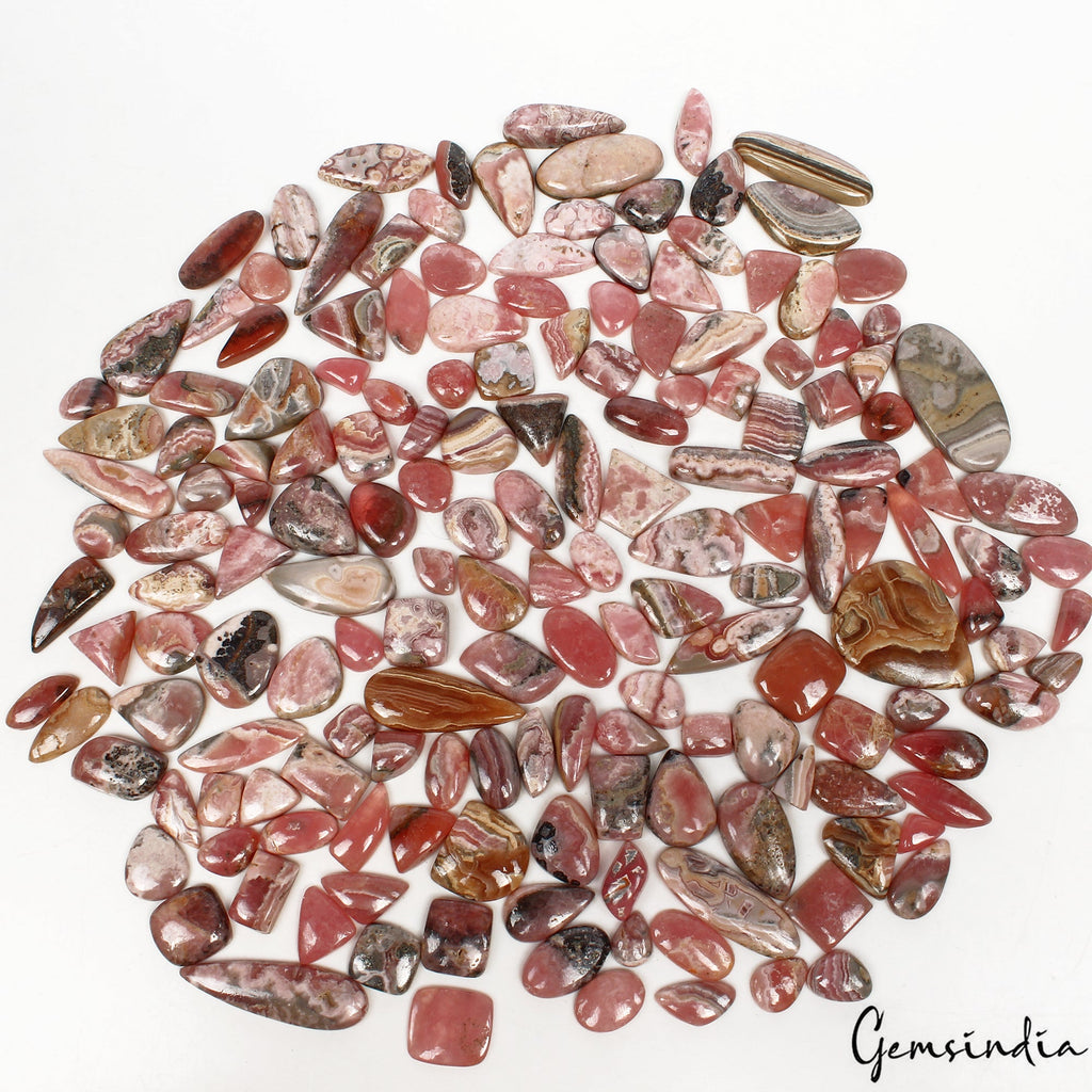 1260 Ct/170 Pcs Natural Untreated Bi Color Rhodochrosite Mix Cab Loose Gems Lot