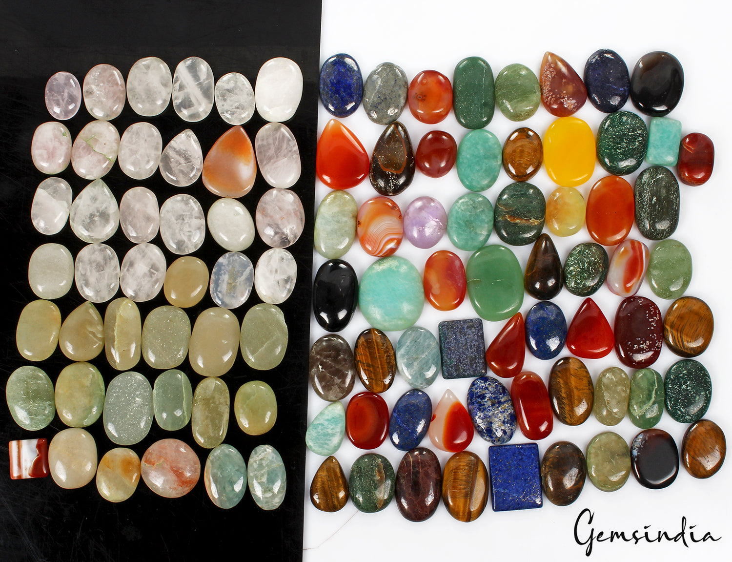 All Kind Semi Precious Loose Gemstone 5000 Ct Wholesale Lot Natural Mix Cabochon