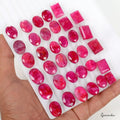 500 Ct/35Pcs Natural USA Pink Beryl Bixbite Mixed Cut Loose Gems Lot For Jewelry