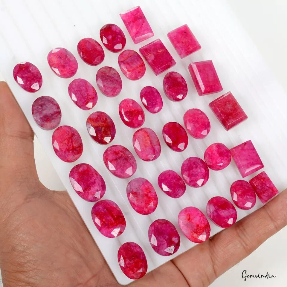 Beryl Lot, Loose Gemstone, Oval Pear Octagon Faceted cut, Color Enhanced — 35 Pieces, 13mm to 20mm, 500 Ct