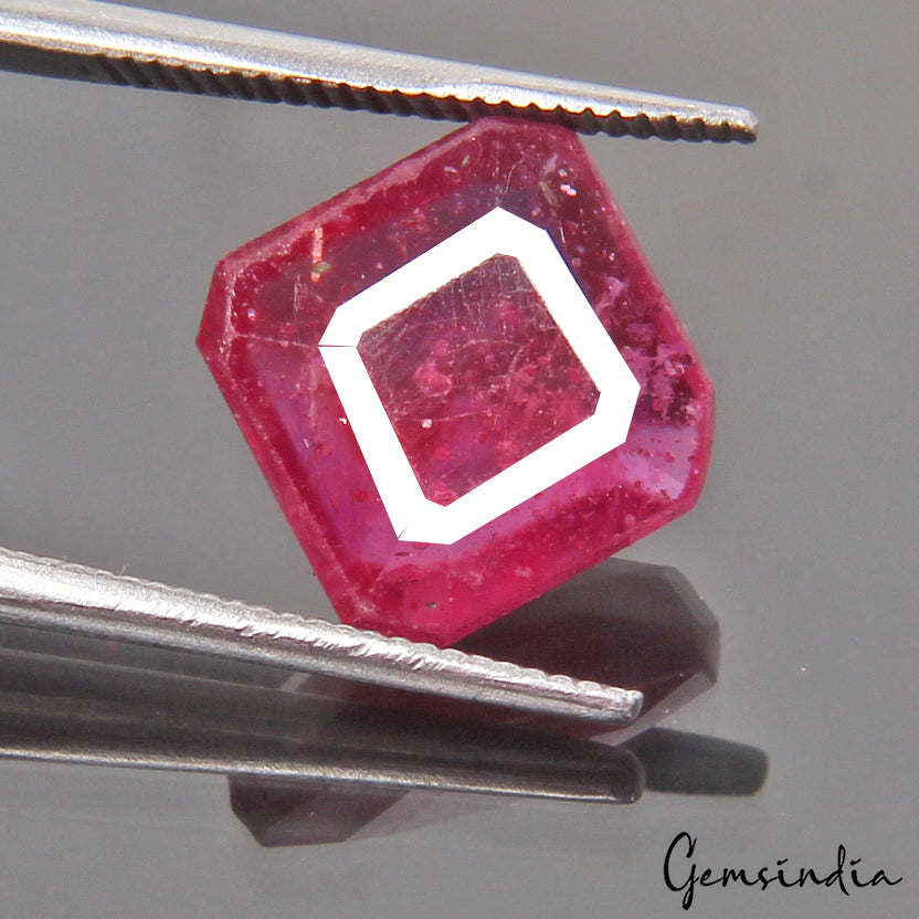 6.30 Ct Certified Natural Mozambique Ruby Octagon Cut Loose Ring Size Gemstone