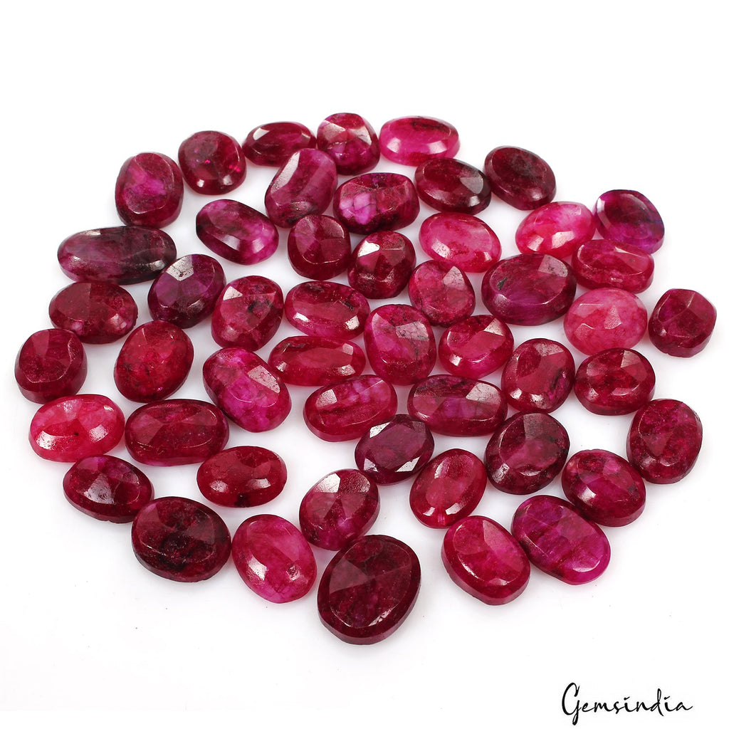 470 Ct Natural Red Pink Beryl Oval Faceted Loose Wholesale Gemstone Lot 50 Pcs
