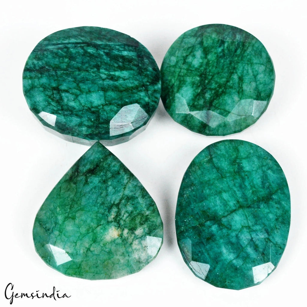 2070 Ct Natural Brazil Green Emerald Earth Mined Huge Mix Faceted Gemstones Lot