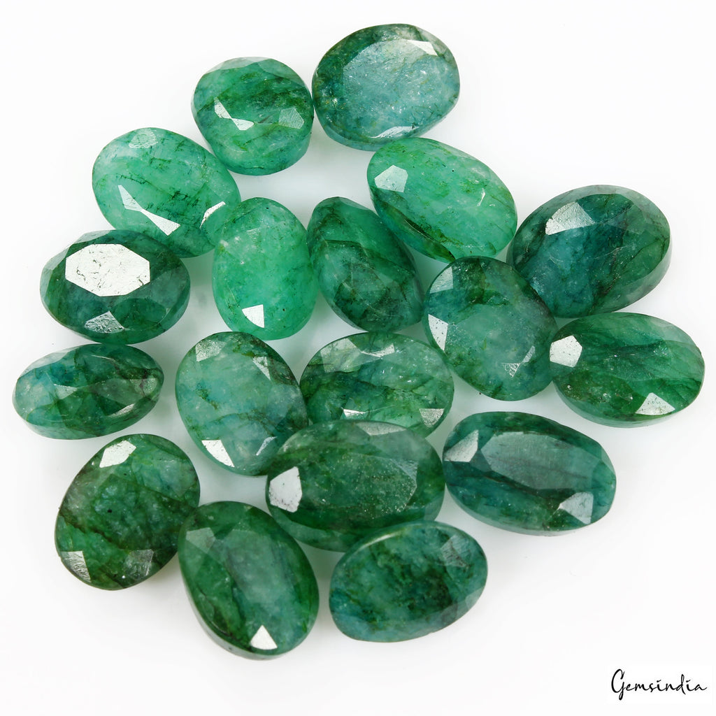 Certified Natural Green Emerald 144 Ct AAA+ Oval Cut Loose Gemstones Lot ~18 Pcs