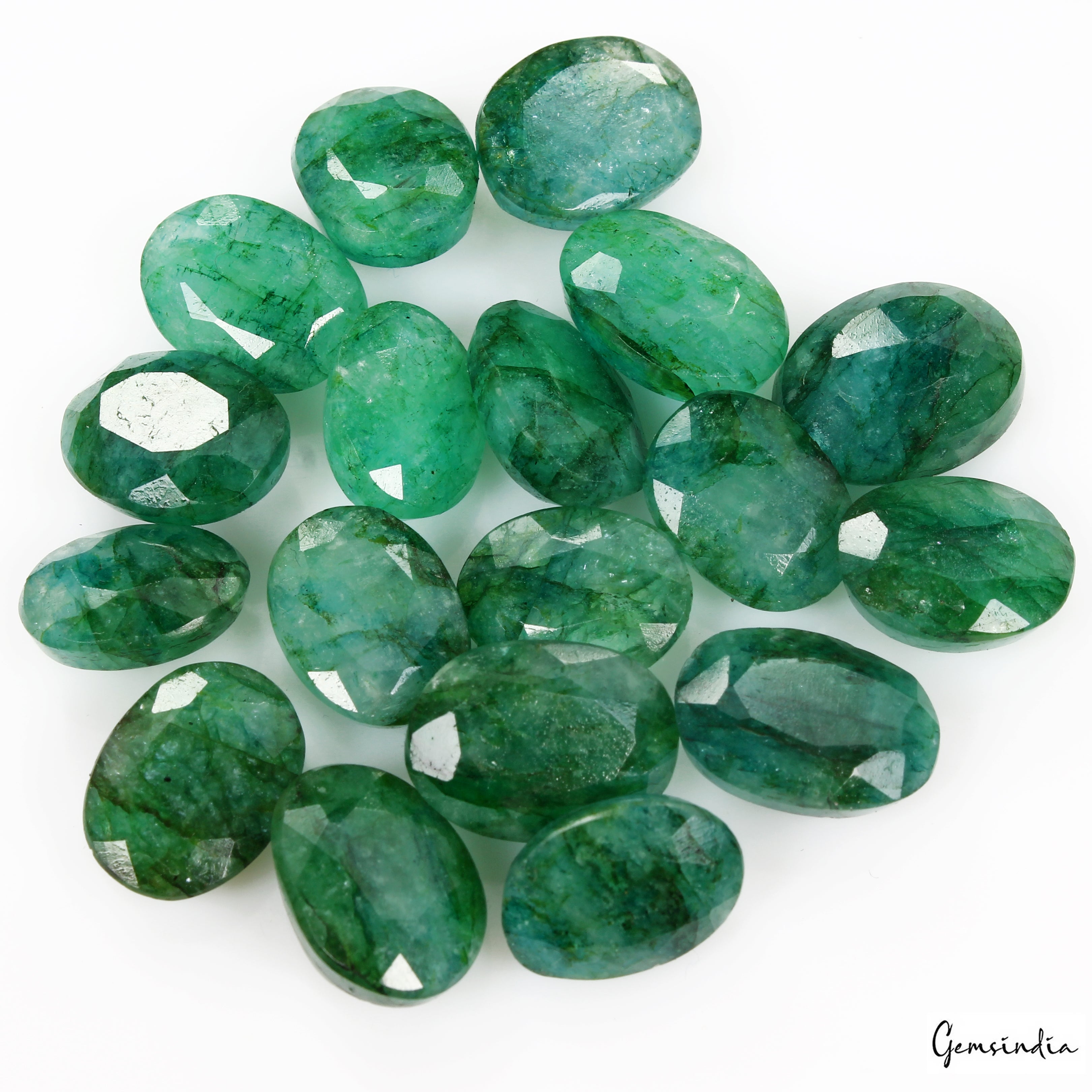 Certified Natural Green Emerald 144 Ct AAA+ Oval Cut Loose Gemstones Lot ~18 Pcs