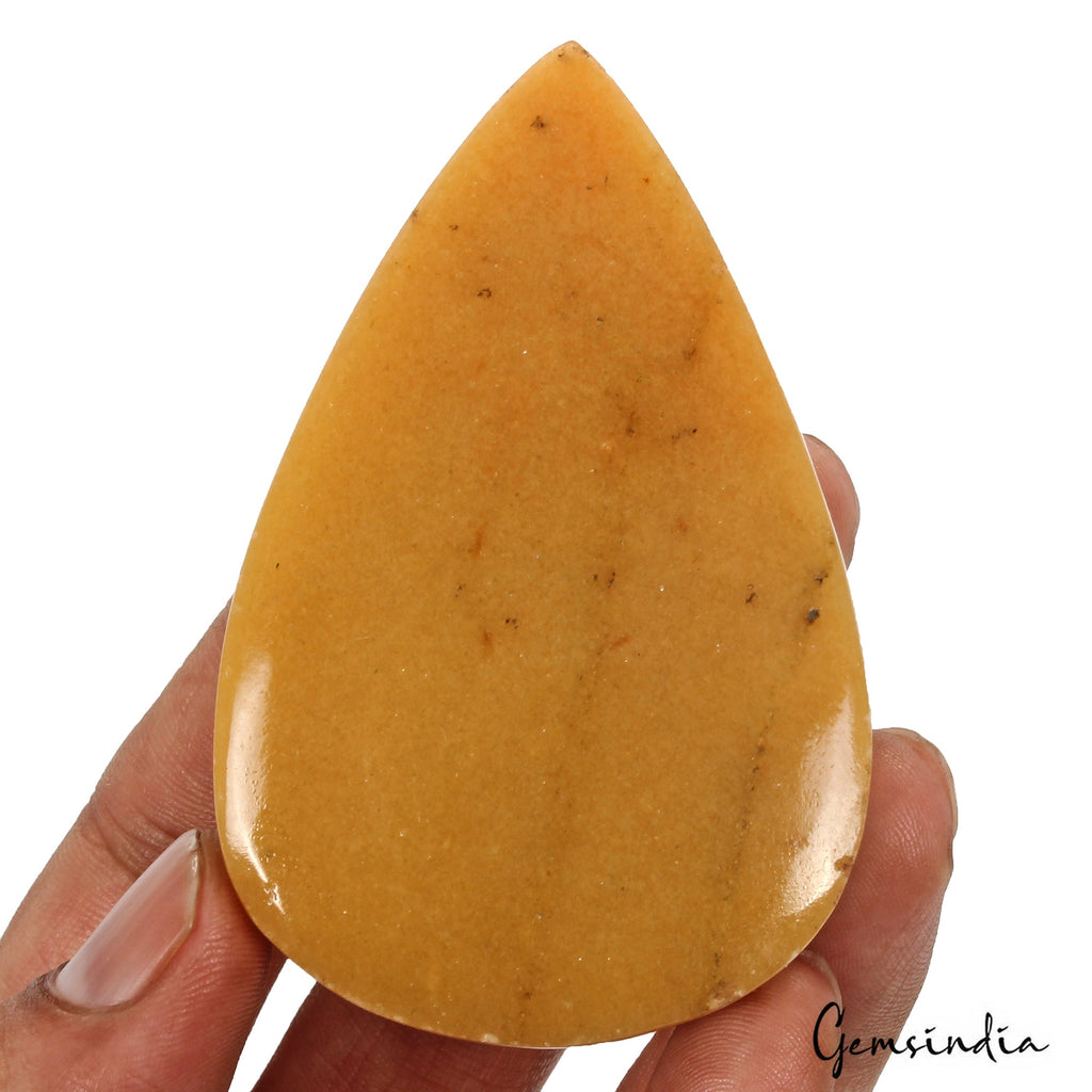 740 Ct Natural Yellow Aventurine Pear Cab Earth Mined Huge Size Loose Gemstone
