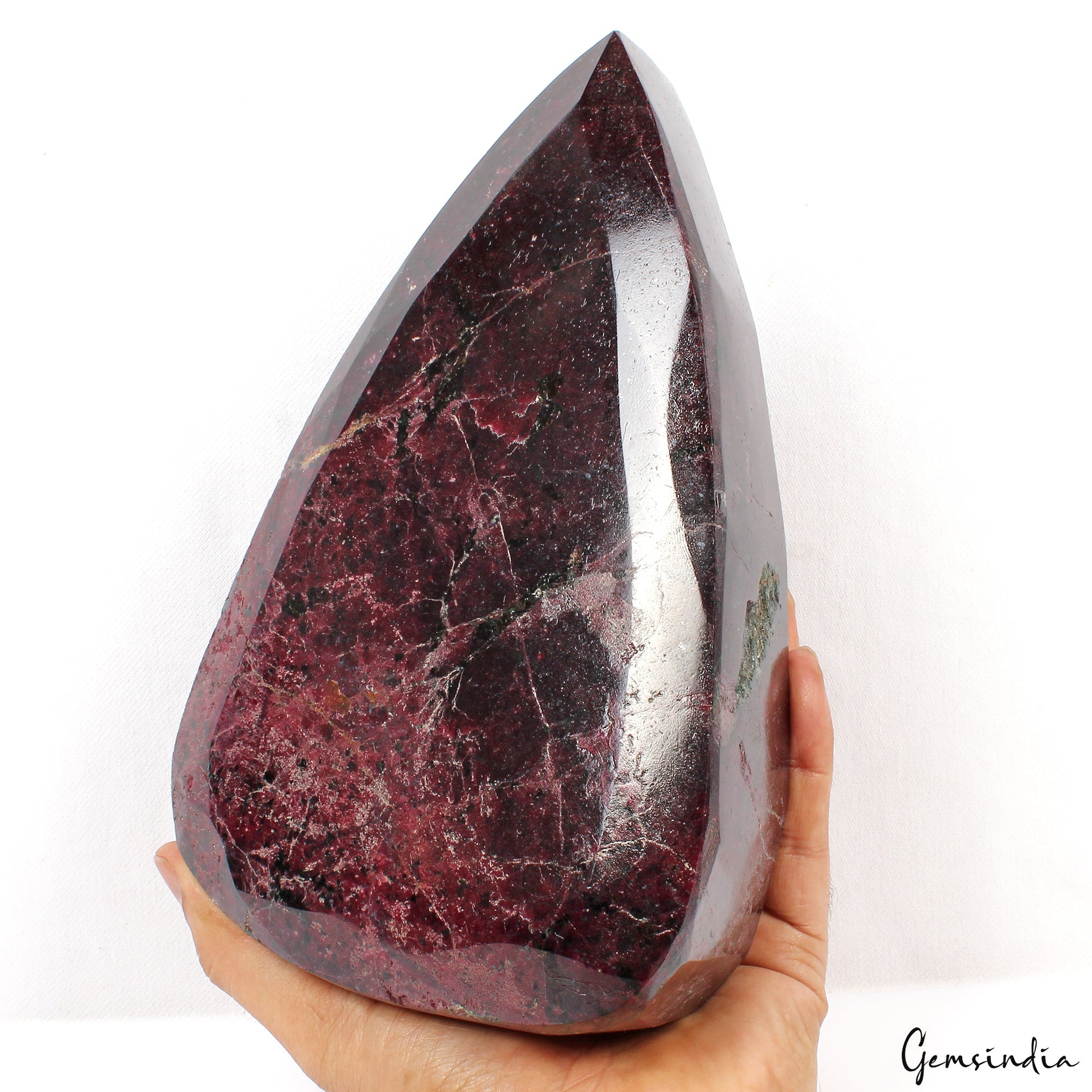 Natural Untreated Red Ruby 4.8 kilo Very Large Pear Cut Loose Gemstone w/ Stand
