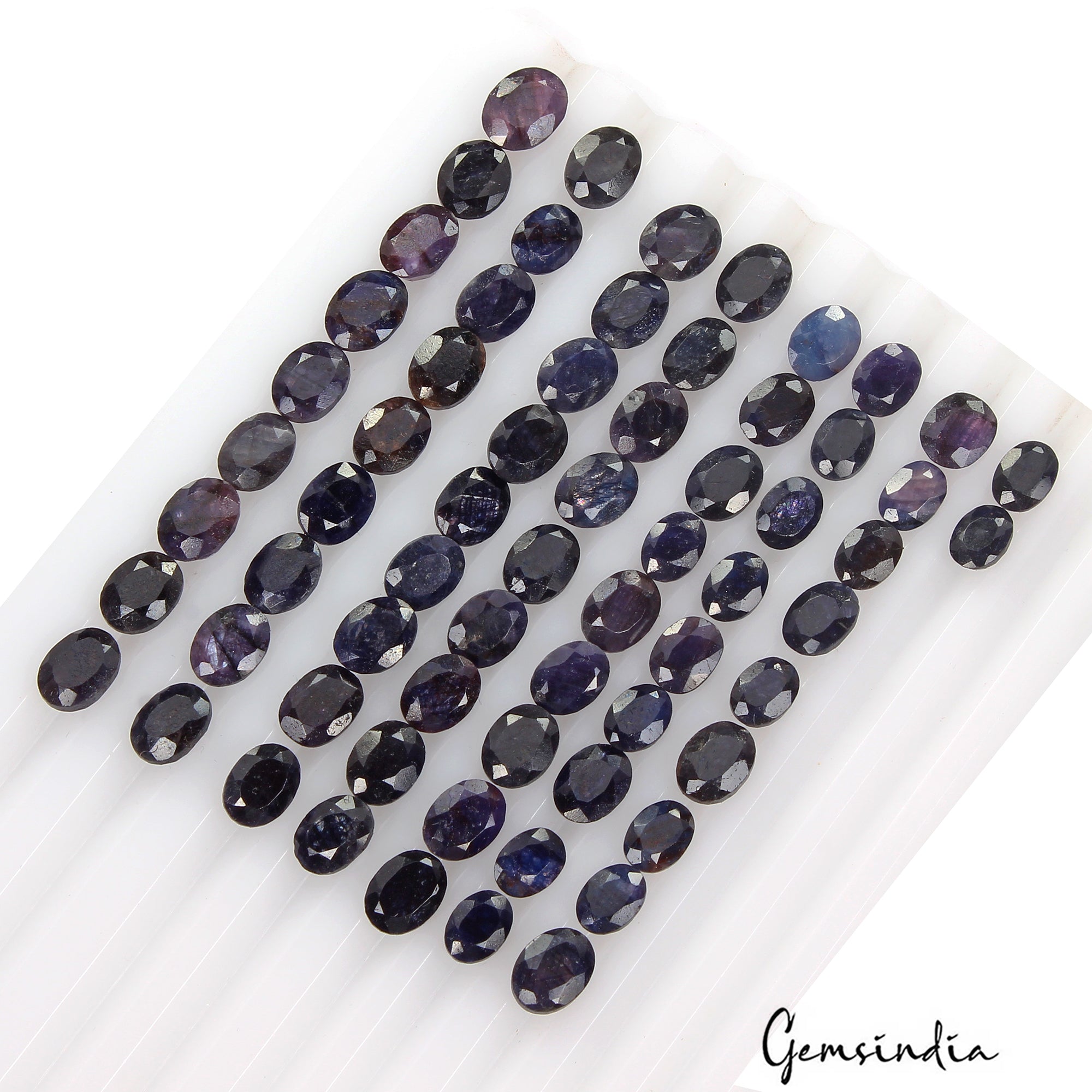 Blue Sapphire Lot, Loose Gemstone, Oval Cut — 38 Pieces, 7mm to 9mm, 116.90 Ct