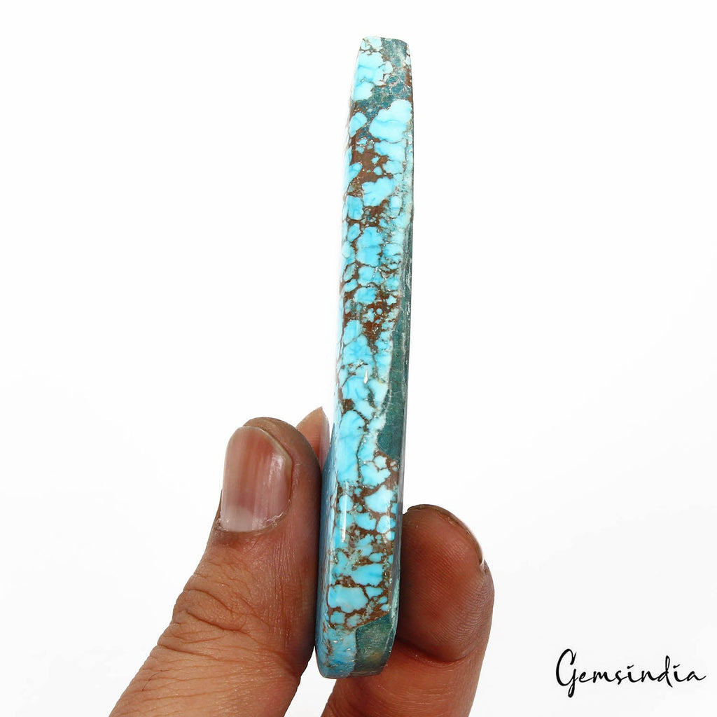470 Ct Natural Blue Spiderweb USA Arizona Turquoise Pear Cab Loose Huge Gemstone
