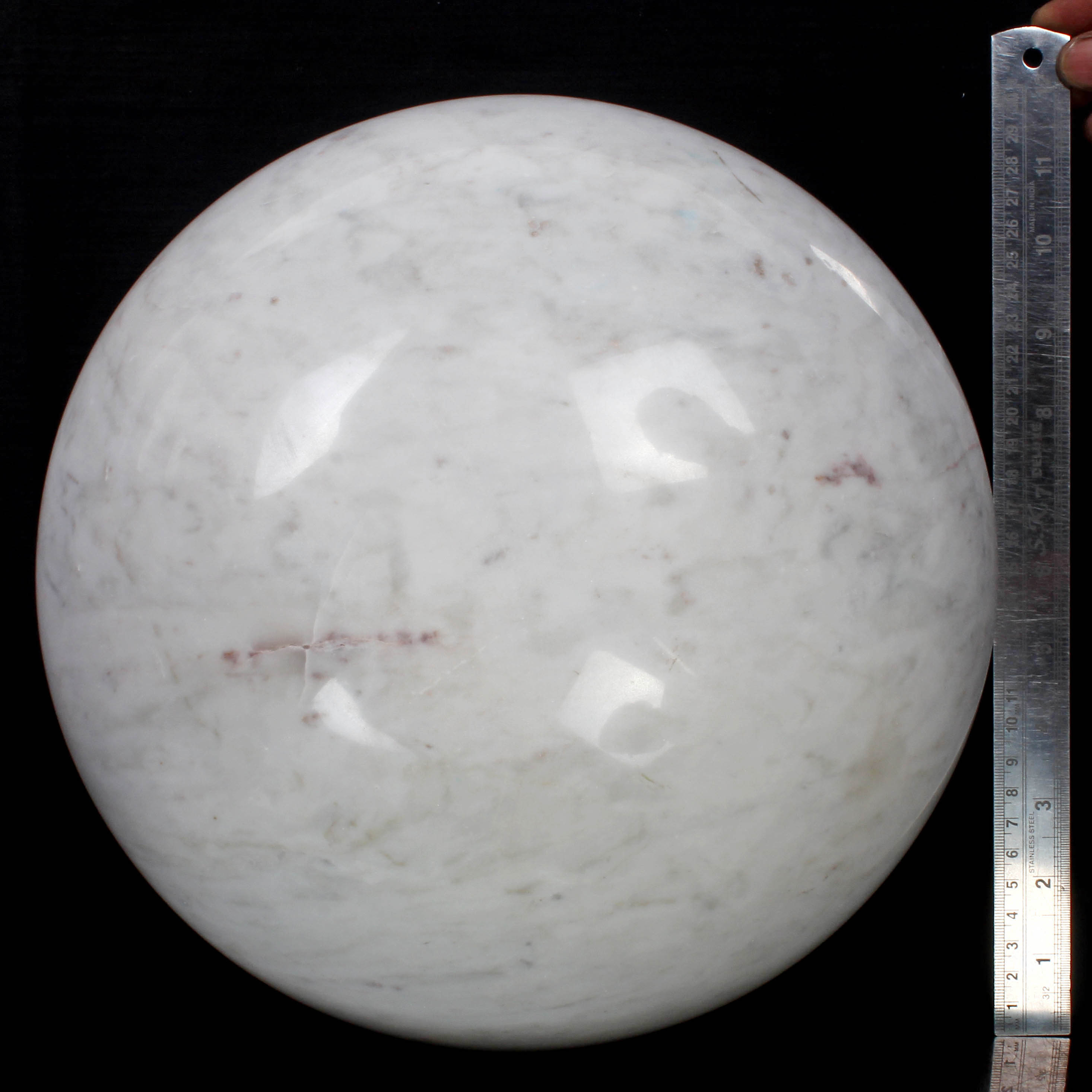 White Quartz Sphere, Untreated — 11.5 Inch in diameter, 42.2 Kg (212500 Ct), Madagascar