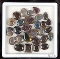 280 Ct/28 Pcs Natural Untreated Blue Gray Sapphire Mixed Cut Loose Gemstones Lot
