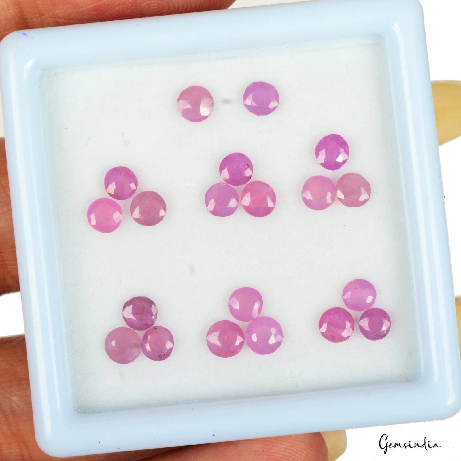 20 Pcs Natural Ruby Top Quality 3mm Round Cut Certified Loose Gemstones 5.30 cts