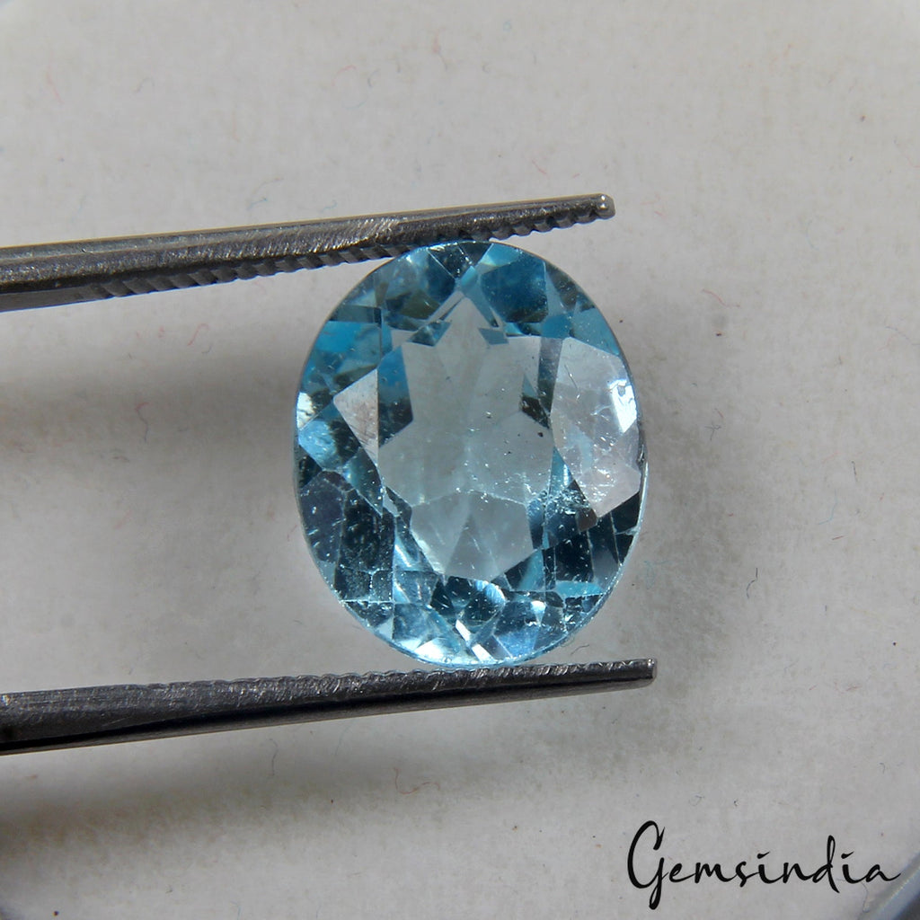 5.00 Ct Sky Blue Topaz Oval Genuine Natural Loose Certified Gemstone~ 11x9x5mm